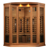 Maxxus 3-Person Red Cedar Corner Full Spectrum Near Zero EMF Infrared Sauna MX-M356-01-FS CED