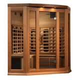 Maxxus 3-Person Red Cedar Corner Full Spectrum Near Zero EMF Infrared Sauna MX-M356-01-FS CED