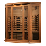 Maxxus 3-Person Red Cedar Corner Full Spectrum Near Zero EMF Infrared Sauna MX-M356-01-FS CED