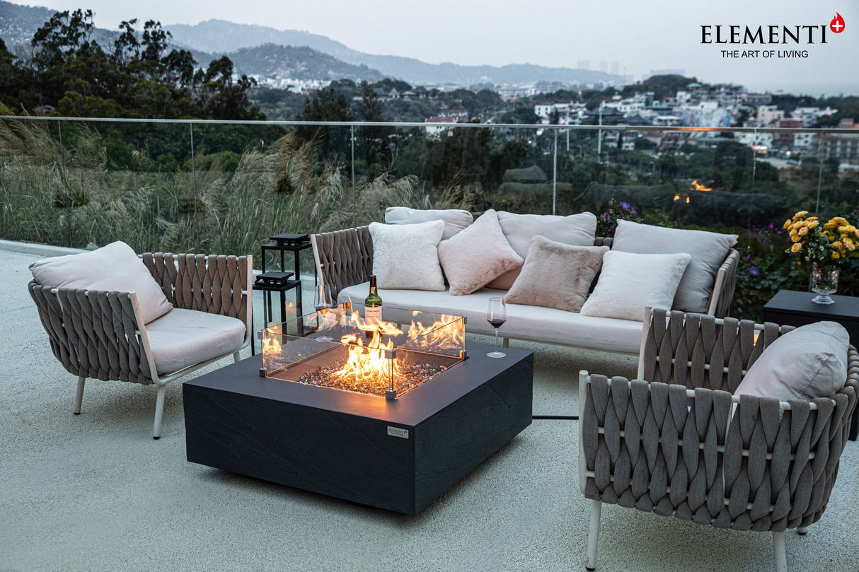 Elementi Plus Roraima Square Sandstone Fire Table OFG411SL