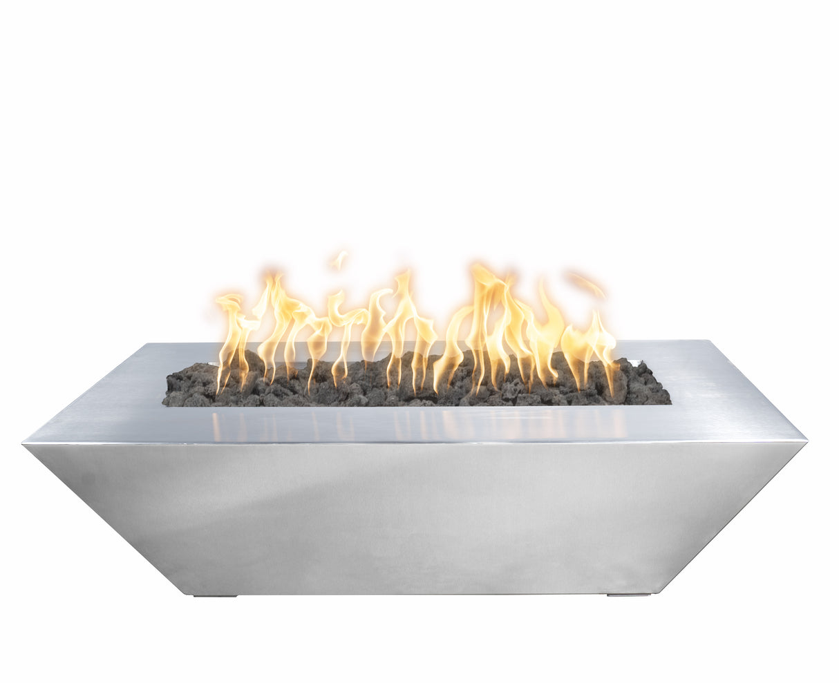 The Outdoor Plus 48x20" Linear Maya Stainless Steel Fire Bowl OPT-4820MSSFO