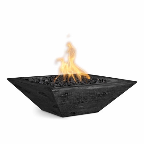 The Outdoor Plus 30" Maya GFRC Woodgrain Concrete Fire Bowl OPT-30SWGFO