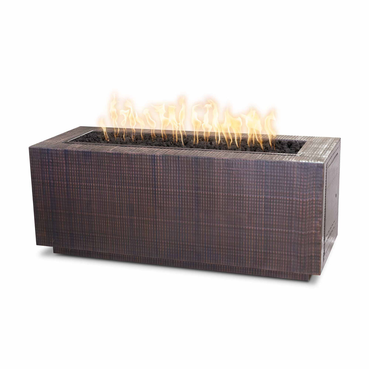 The Outdoor Plus 60" Pismo Hammered Copper Rectangular Fire Pit OPT-CPRT6024