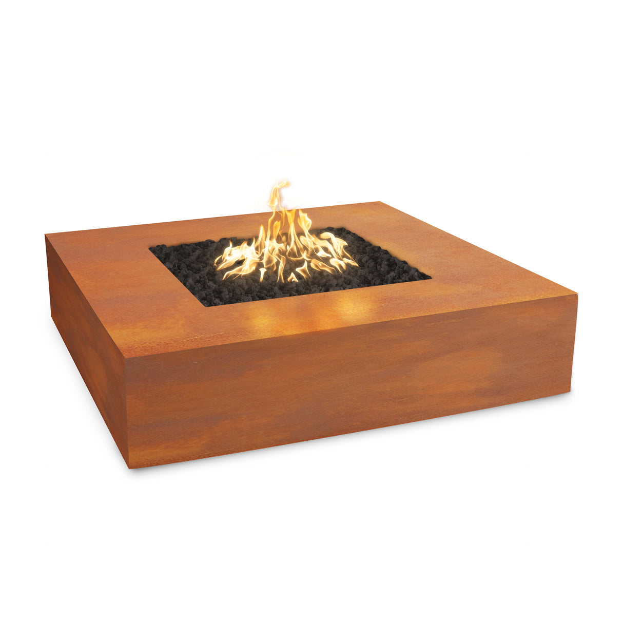 The Outdoor Plus 42" Quad Corten Steel Square Fire Pit OPT-QDCS42