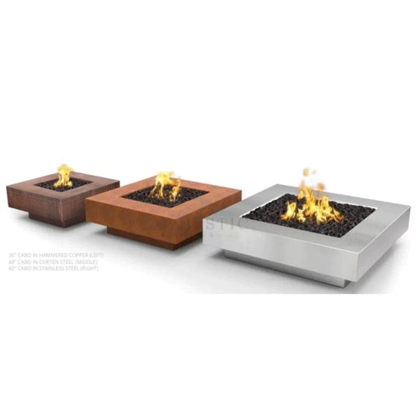 The Outdoor Plus 60" Cabo Stainless Steel Square Fire Pit OPT-CBSQ60SS