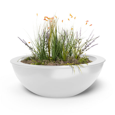 The Outdoor Plus 48" Sedona Powder Coated Metal Round Planter Bowl OPT-48RPCPO