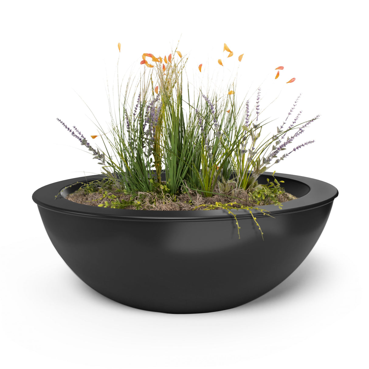 The Outdoor Plus 27" Sedona Powder Coated Metal Round Planter Bowl OPT-27RPCPO