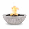 The Outdoor Plus 27" Sedona Wood Grain GFRC Concrete Round Fire Bowl OPT-27RWGFO