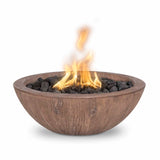 The Outdoor Plus 27" Sedona Wood Grain GFRC Concrete Round Fire Bowl OPT-27RWGFO