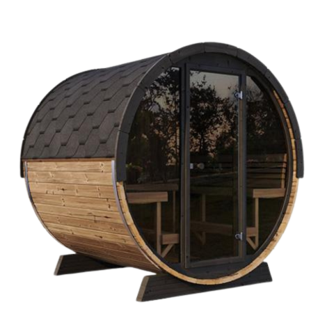 SaunaLife Model EE8G ERGO Elegance Series 6 Person Sauna Barrel Glass Front SL-MODELEE8G