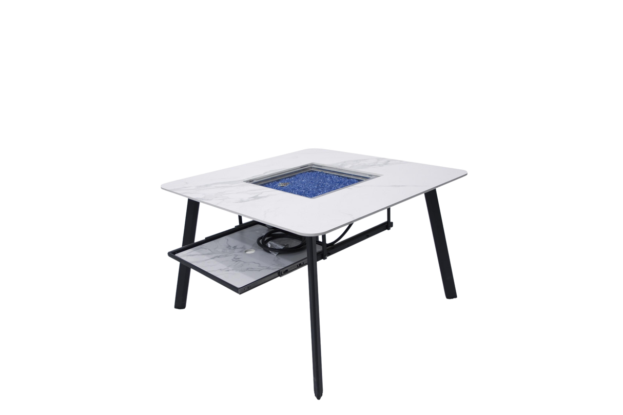 Elementi Plus Helsinki Marble Porcelain Dining Fire Table OFP302