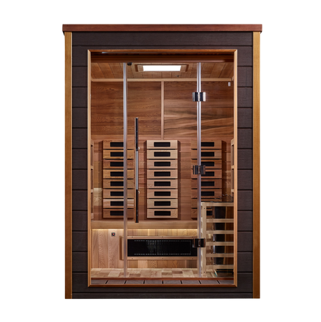 Golden Designs Nora 2-Person Hybrid Full Spectrum IR or Traditional Stove Sauna GDI-8222-01