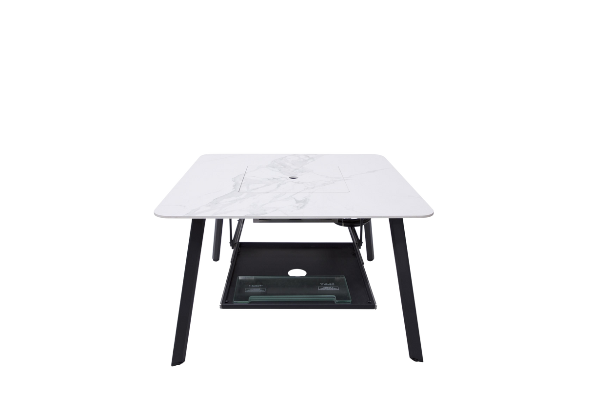 Elementi Plus Helsinki Marble Porcelain Dining Fire Table OFP302