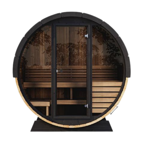 SaunaLife Model EE6G ERGO Elegance Series 4 Person Sauna Barrel Glass Front SL-MODELEE6G