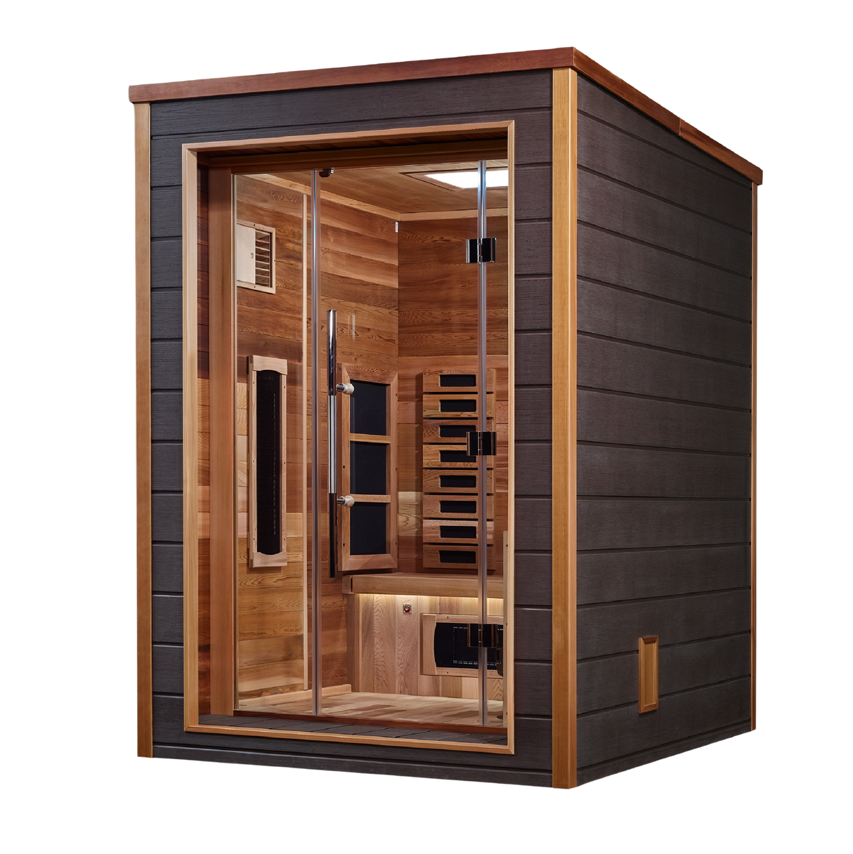 Golden Designs Nora 2-Person Hybrid Full Spectrum IR or Traditional Stove Sauna GDI-8222-01