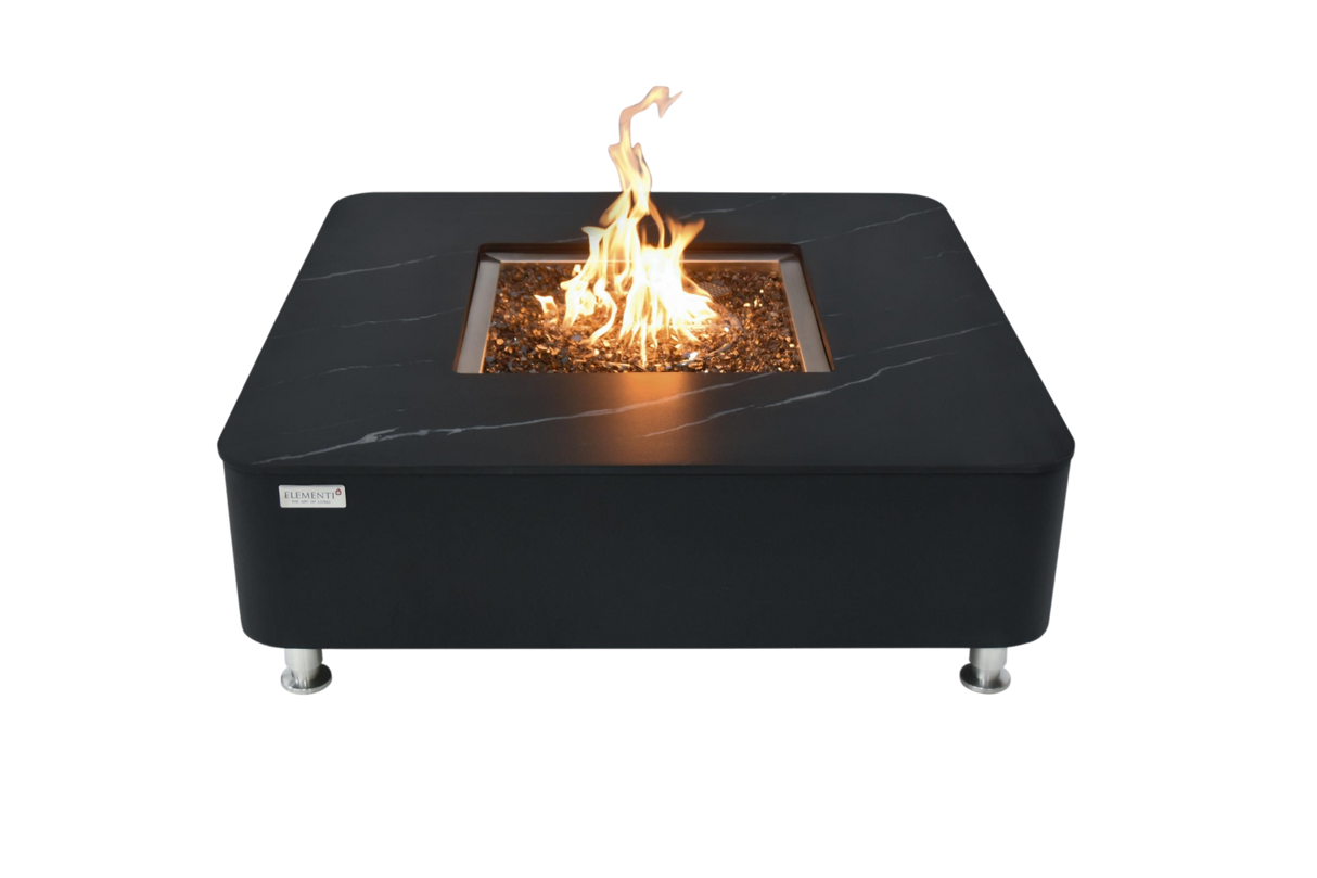 Elementi Plus Copenhagen Marble Porcelain Fire Table OFP101BB