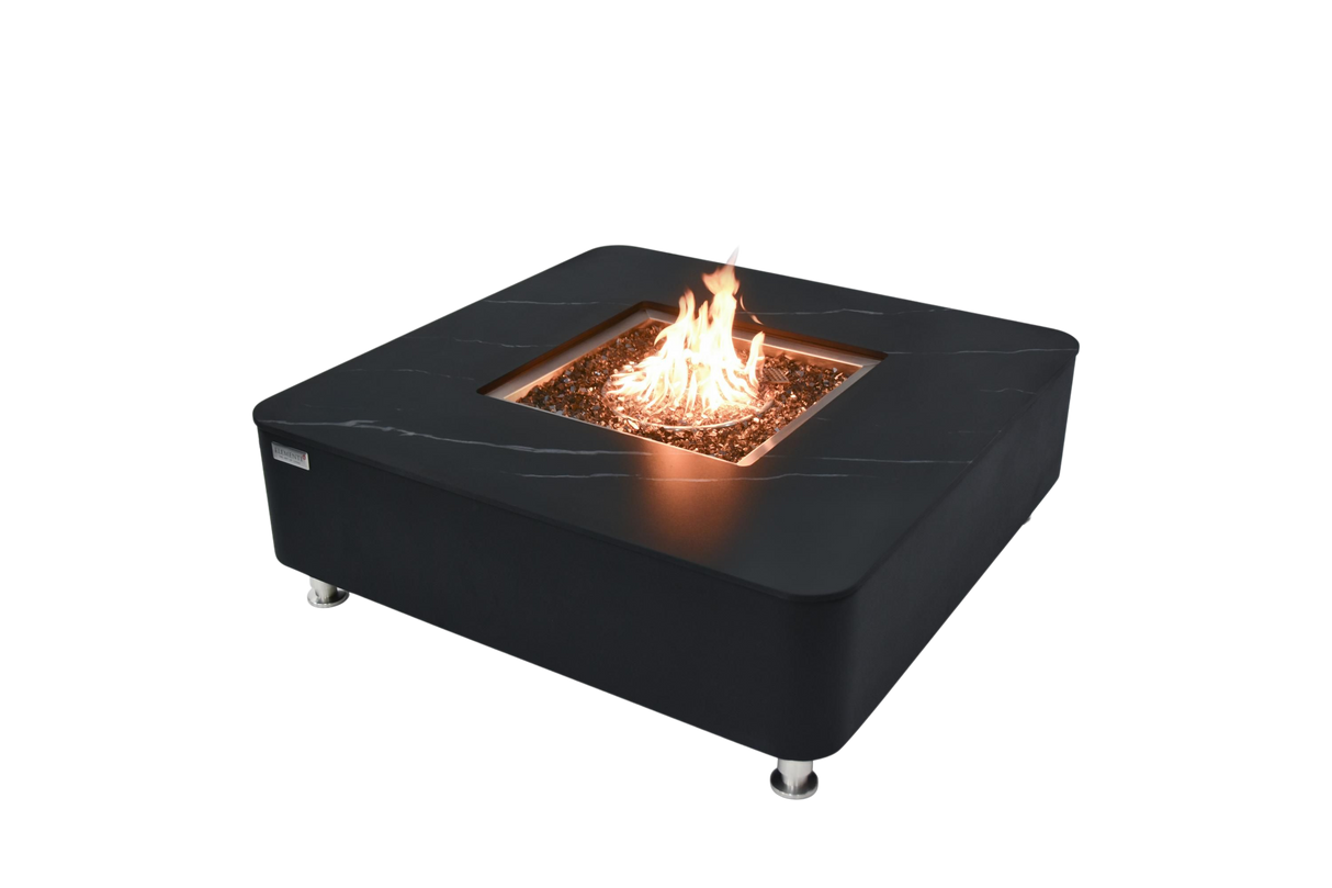 Elementi Plus Copenhagen Marble Porcelain Fire Table OFP101BB