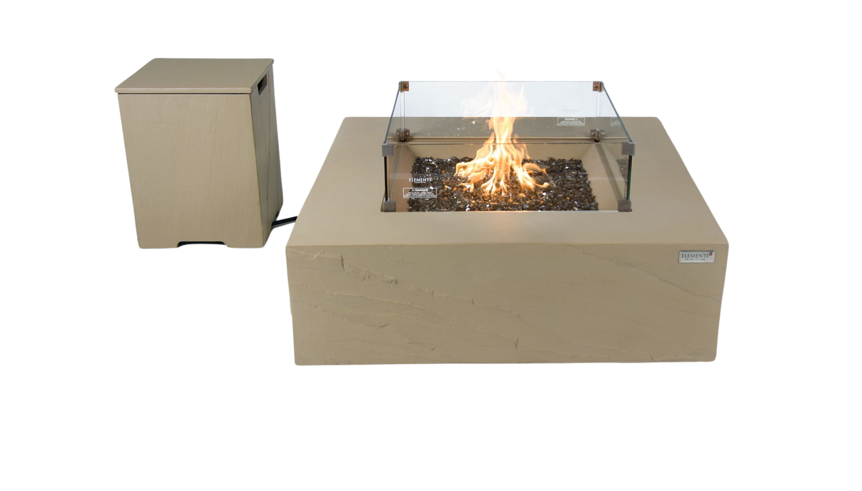 Elementi Plus Uluru Square Sandstone Fire Table OFG411SY