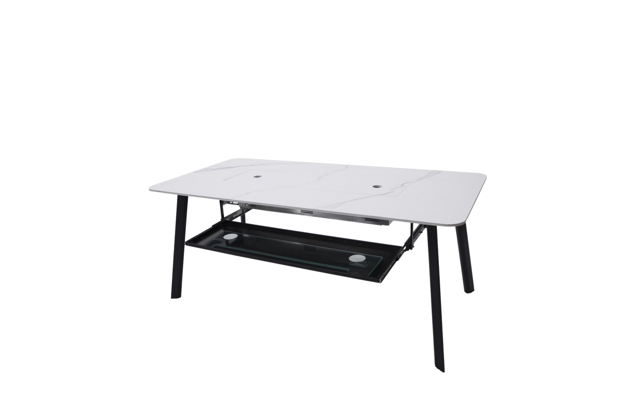 Elementi Plus Oslo Marble Porcelain Dining Fire Table OFP301