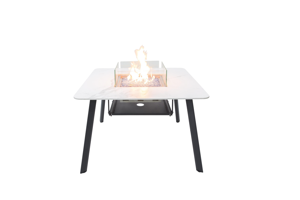 Elementi Plus Helsinki Marble Porcelain Dining Fire Table OFP302