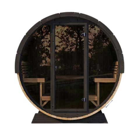 SaunaLife Model EE8G ERGO Elegance Series 6 Person Sauna Barrel Glass Front SL-MODELEE8G