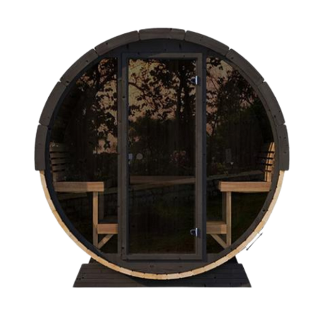 SaunaLife Model EE8G ERGO Elegance Series 6 Person Sauna Barrel Glass Front SL-MODELEE8G