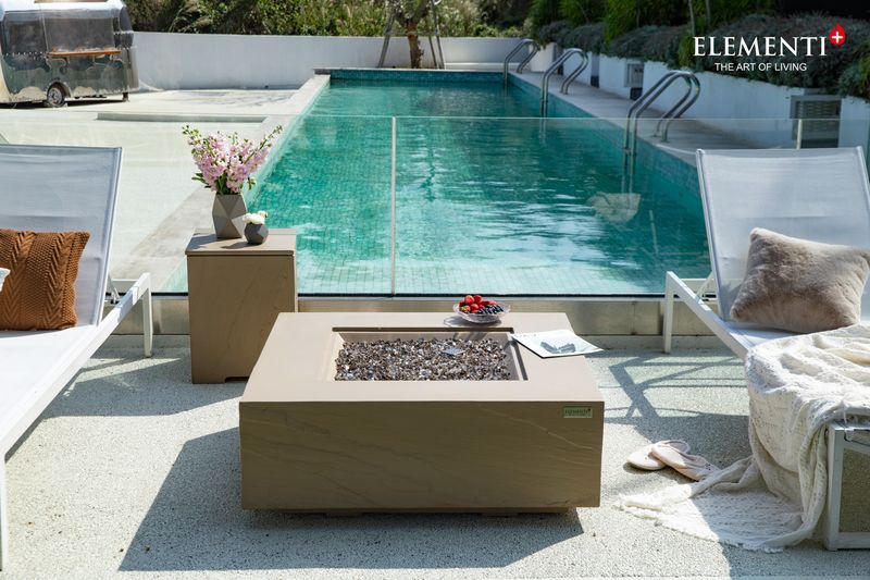 Elementi Plus Uluru Square Sandstone Fire Table OFG411SY