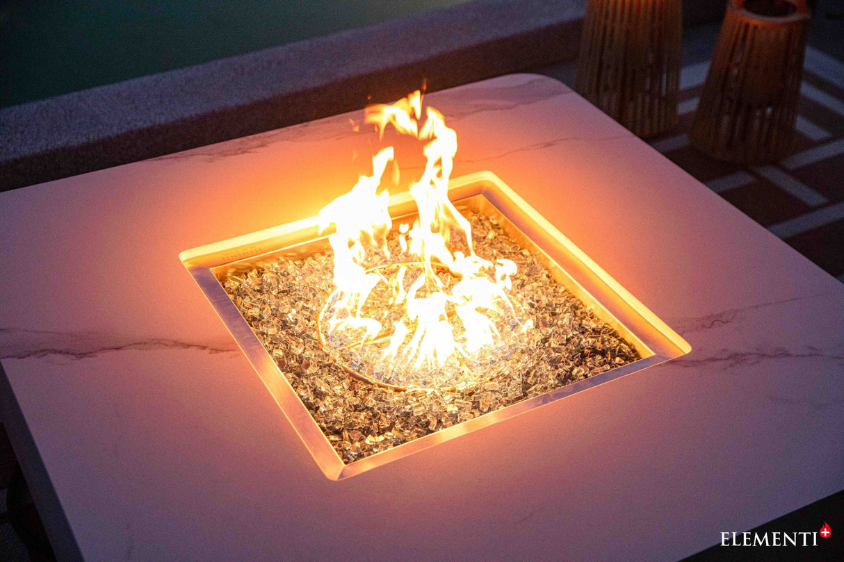 Elementi Plus Annecy Marble Porcelain Fire Table OFP101BW