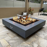 The Outdoor Plus 48" Cabo GFRC Concrete Square Fire Pit OPT-CBSQ48