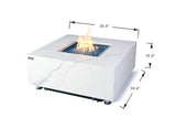 Elementi Plus Bianco Marble Porcelain Fire Table OFP103BW