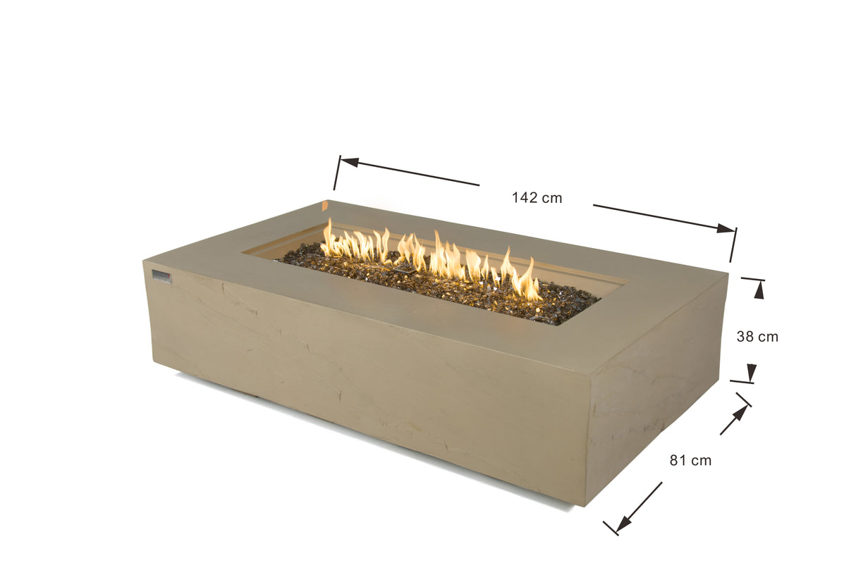 Elementi Plus Colorado Rectangle Sandstone Fire Table OFG410SY