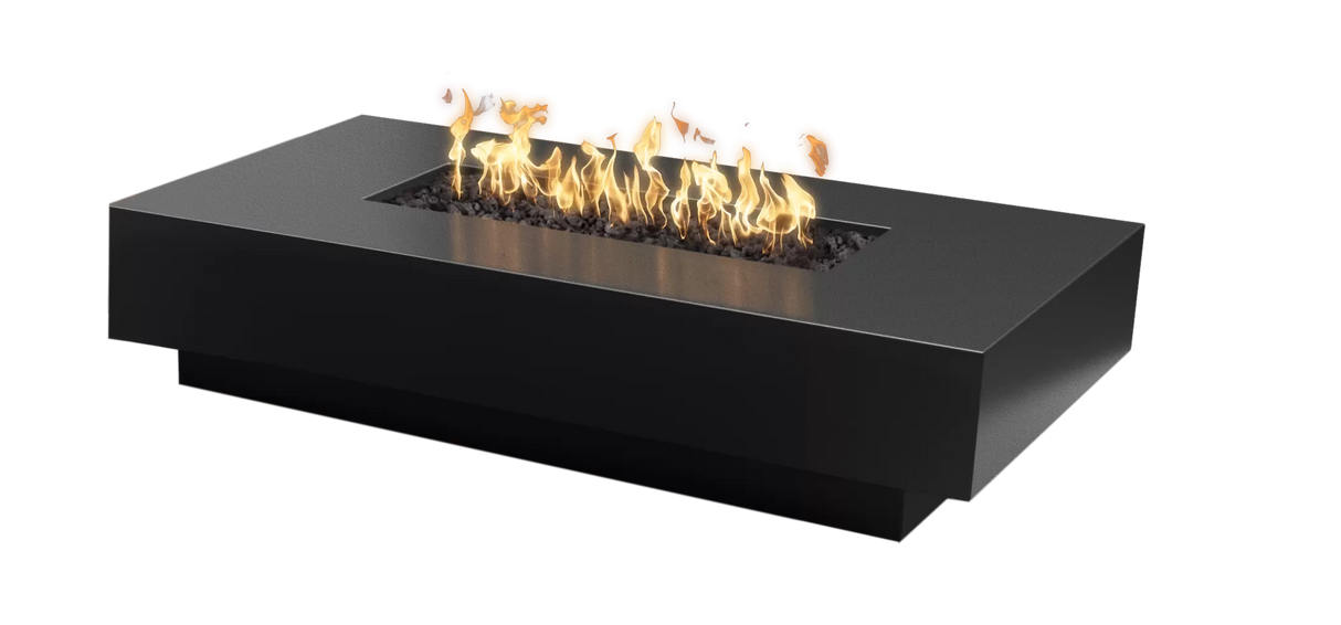 The Outdoor Plus 56"x38" Linear Cabo Powder Coated Metal Rectangular Fire Pit OPT-CBLN56PC