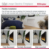 Dimplex 36" Slim Linear Built-in Electric Fireplace PLF3614-XS