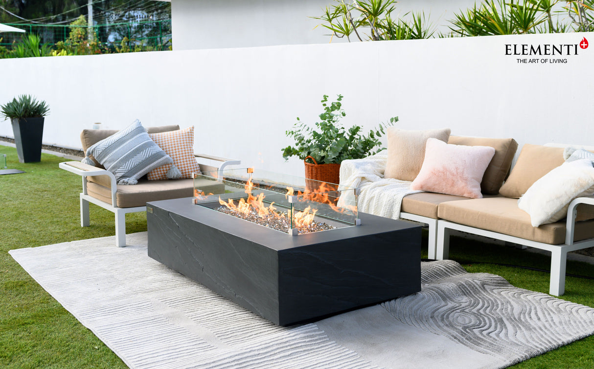 Elementi Plus Cape Town Rectangle Sandstone Fire Table OFG410SL